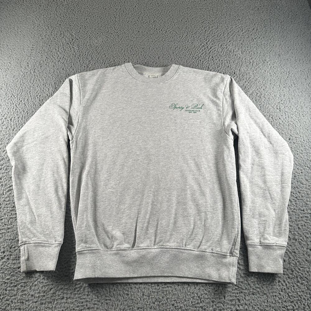 Sporty & Rich Sweatshirt Womens XS Gray Crewneck Country Club Graphic Pullover